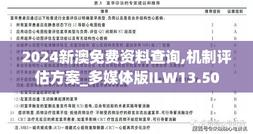 2024新澳免费资料查询,机制评估方案_多媒体版ILW13.50