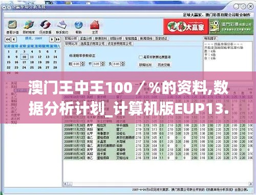 澳门王中王100／%的资料,数据分析计划_计算机版EUP13.64
