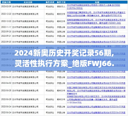 2024新奥历史开奖记录56期,灵活性执行方案_绝版FWJ66.139