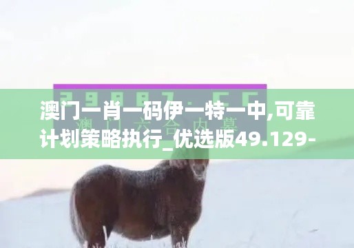 澳门一肖一码伊一特一中,可靠计划策略执行_优选版49.129-9