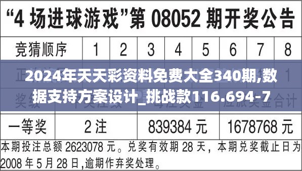 2024年天天彩资料免费大全340期,数据支持方案设计_挑战款116.694-7