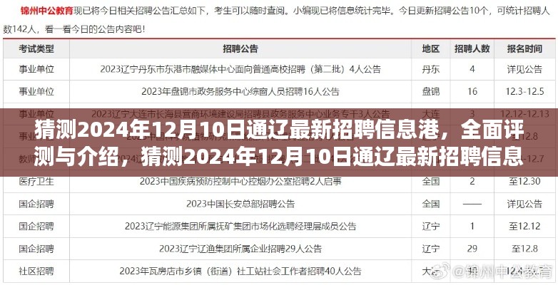 独家预测，2024年12月10日通辽最新招聘信息港全面解读与深度评测