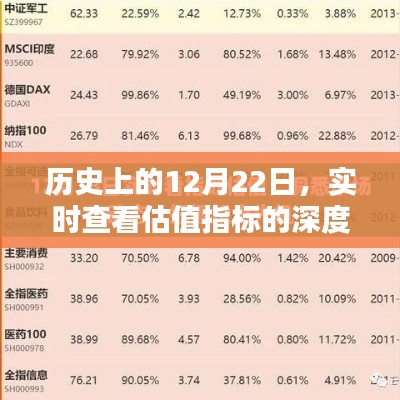 历史上的12月22日，实时估值指标的深度体验与评测概览