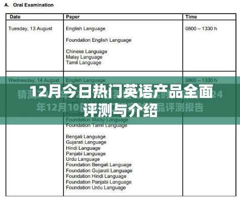 12月热门英语产品全面评测与介绍专区