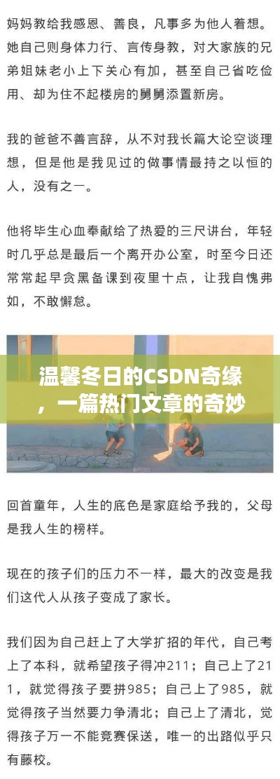 温馨冬日的CSDN奇缘，热门文章的背后故事