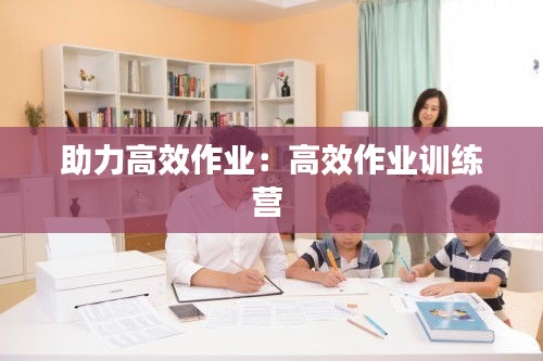 助力高效作业：高效作业训练营 
