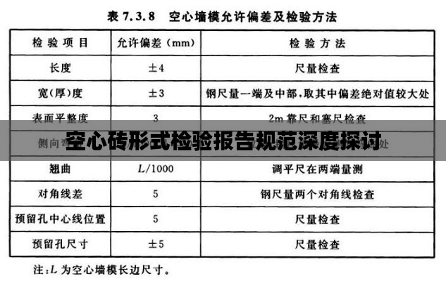 空心砖形式检验报告规范深度探讨