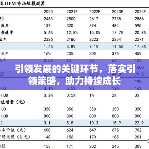 引领发展的关键环节，落实引领策略，助力持续成长