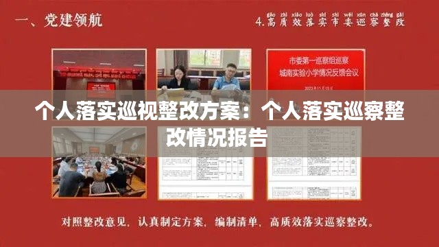 个人落实巡视整改方案：个人落实巡察整改情况报告 