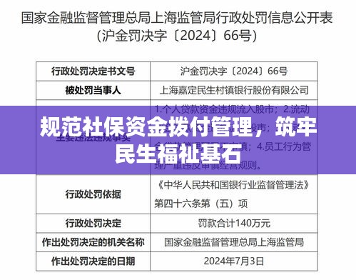 规范社保资金拨付管理，筑牢民生福祉基石