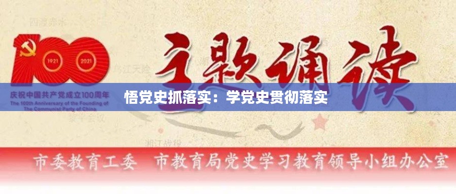 悟党史抓落实：学党史贯彻落实 