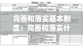完善和落实基本制度：完善和落实什么的规章制度 