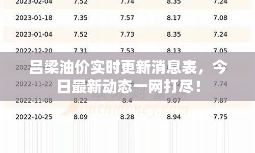 吕梁油价实时更新消息表，今日最新动态一网打尽！
