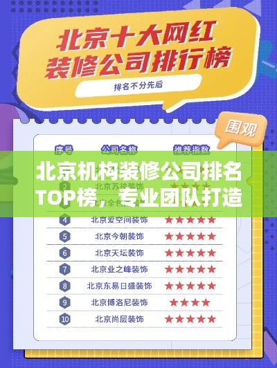 北京机构装修公司排名TOP榜，专业团队打造品质之选！