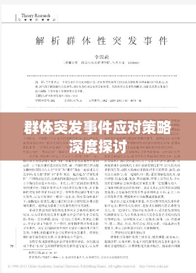 群体突发事件应对策略深度探讨
