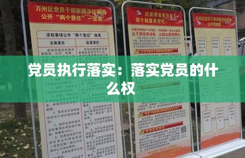 党员执行落实：落实党员的什么权 