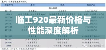 临工920最新价格与性能深度解析
