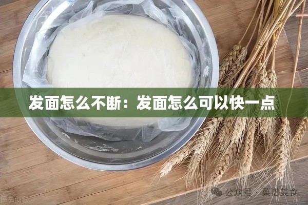 发面怎么不断：发面怎么可以快一点 