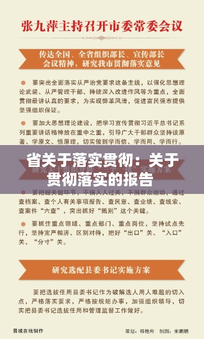 省关于落实贯彻：关于贯彻落实的报告 