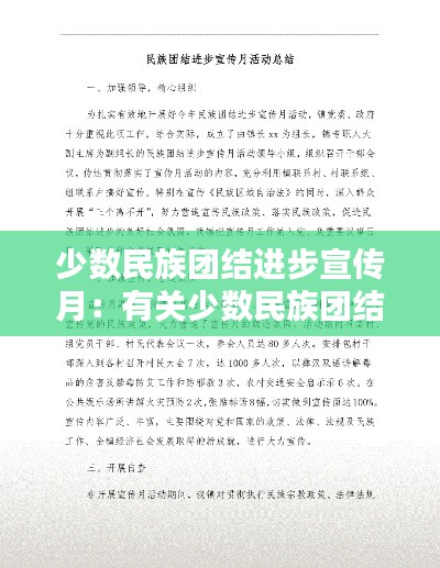 少数民族团结进步宣传月：有关少数民族团结的发言稿,体会 