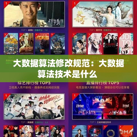 大数据算法修改规范：大数据算法技术是什么 