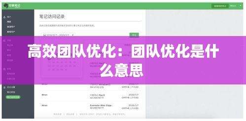 高效团队优化：团队优化是什么意思 