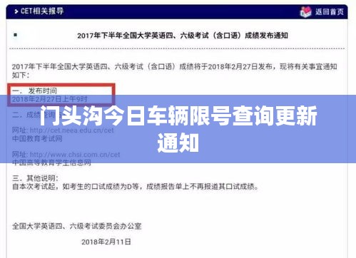 门头沟今日车辆限号查询更新通知