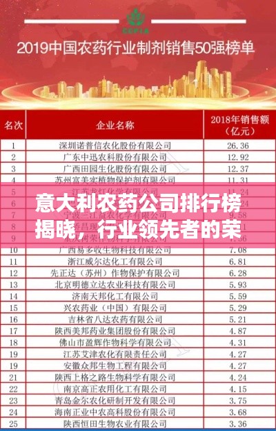 意大利农药公司排行榜揭晓，行业领先者的荣耀