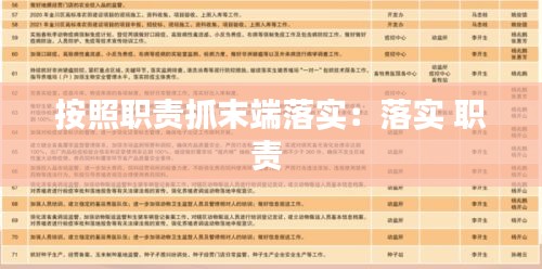 按照职责抓末端落实：落实 职责 