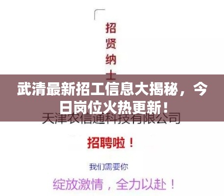 武清最新招工信息大揭秘，今日岗位火热更新！