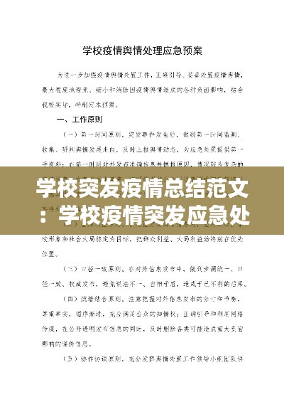 学校突发疫情总结范文：学校疫情突发应急处理流程 