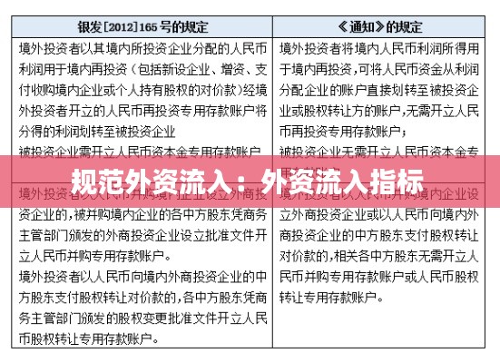规范外资流入：外资流入指标 