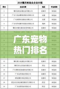 广东宠物热门排名榜单揭晓，十大最受喜爱宠物榜单！