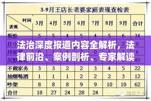 法治深度报道内容全解析，法律前沿、案例剖析、专家解读等一网打尽