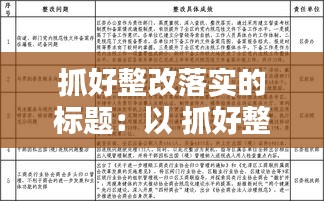 抓好整改落实的标题：以 抓好整改落实 