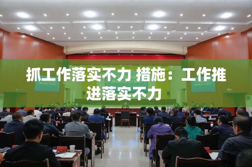 抓工作落实不力 措施：工作推进落实不力 