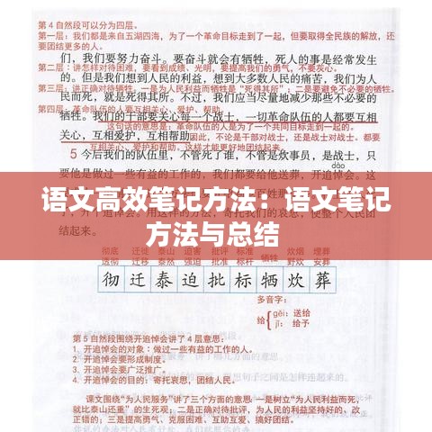 语文高效笔记方法：语文笔记方法与总结 