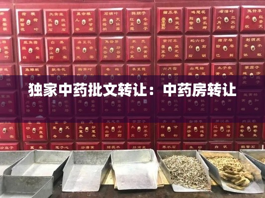 独家中药批文转让：中药房转让 