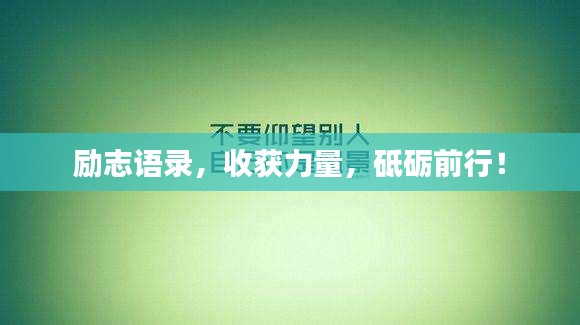 励志语录，收获力量，砥砺前行！