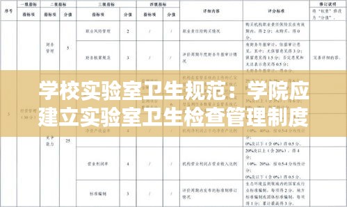 学校实验室卫生规范：学院应建立实验室卫生检查管理制度 