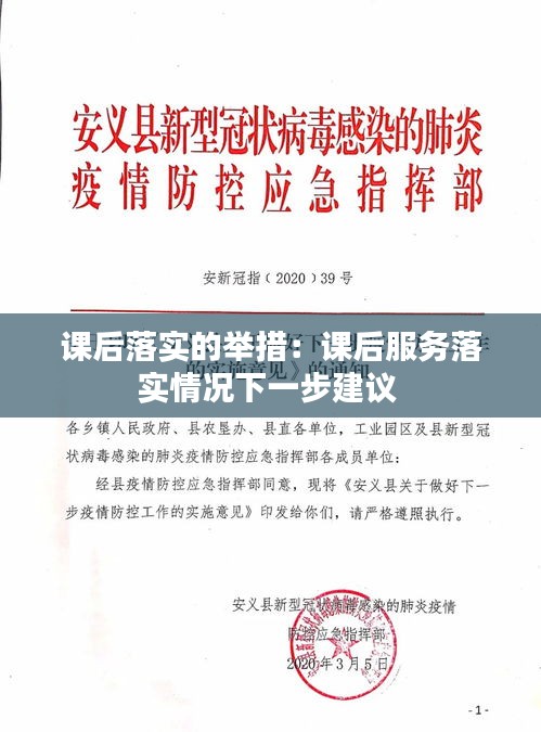 课后落实的举措：课后服务落实情况下一步建议 