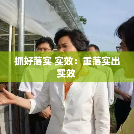 抓好落实 实效：重落实出实效 