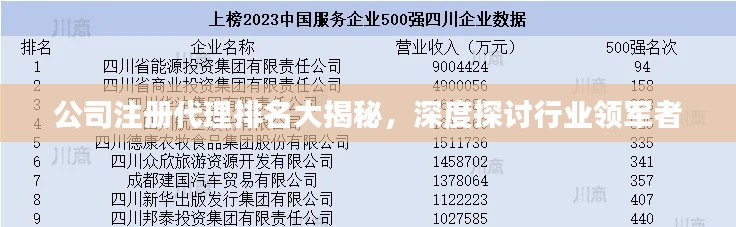 公司注册代理排名大揭秘，深度探讨行业领军者