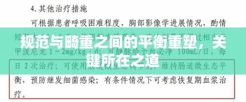 规范与畸重之间的平衡重塑，关键所在之道