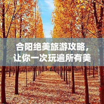 合阳绝美旅游攻略，让你一次玩遍所有美景！
