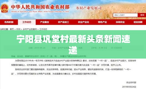 宁阳县巩堂村最新头条新闻速递
