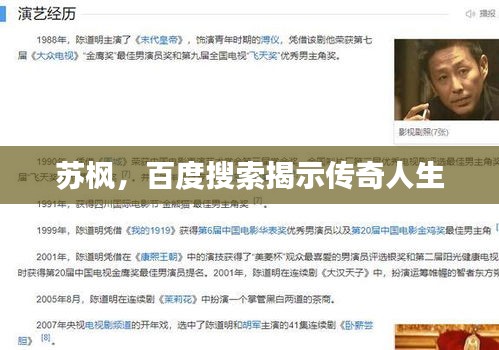 苏枫，百度搜索揭示传奇人生
