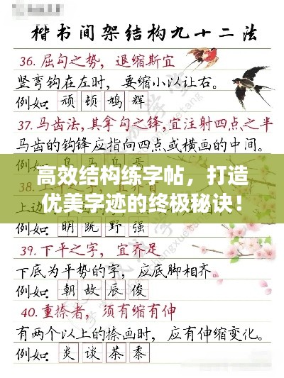 高效结构练字帖，打造优美字迹的终极秘诀！