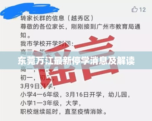 东莞万江最新停学消息及解读