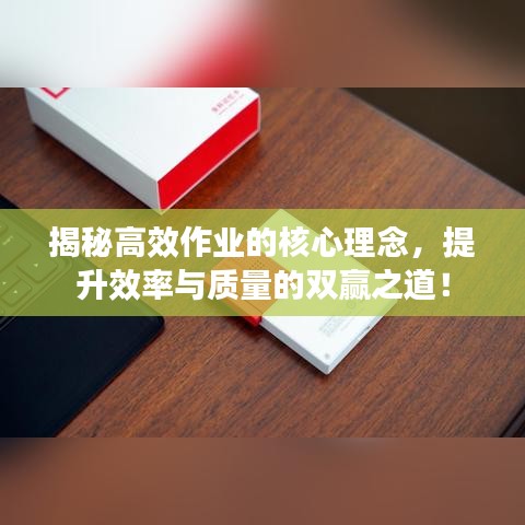 揭秘高效作业的核心理念，提升效率与质量的双赢之道！